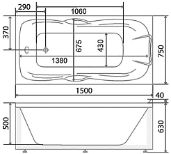 BellSan Акриловая ванна Эрика 150x75 с гидромассажем – фотография-4